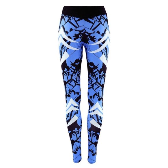 Dark Blue Printed Tight Gym Leggings - Image 6