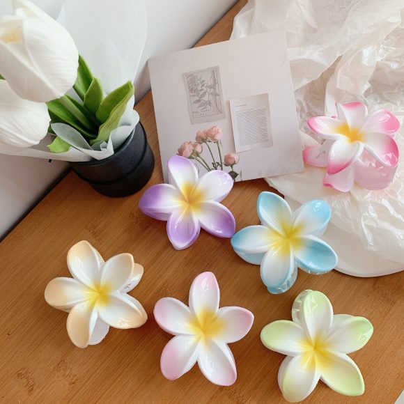Muweordy Plumeria Hair Clips Flower Hair Clip Trendy Hair Claw Clip Popular Hair Catch Korean Hair Accessories For Women - Image 10