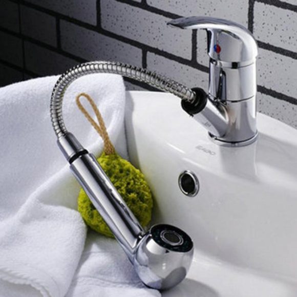 Chrome Kitchen Tap Spare Faucet Pull Out Spray Shower Head - Image 2