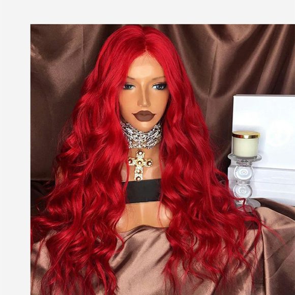 Red Wig Female Long Curly - Image 2