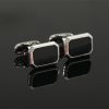 European And American Round Geometric Black Gemstone Cufflinks - Image 8