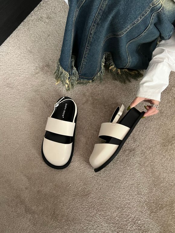 Retro Raise The Bottom One Strap Two-way Breathable Closed Toe Sandals - Image 3