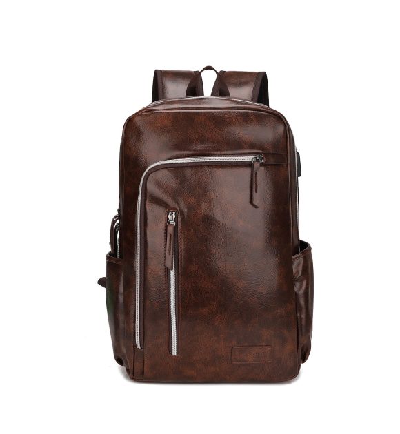 PU Leather European And American Style Men's Business Casual Backpack - Image 2