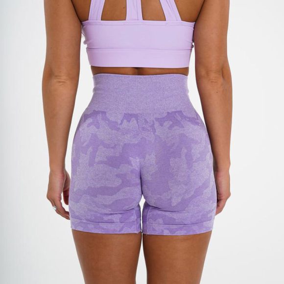 Women's Camo Jacquard Seamless Gym Shorts - Image 4