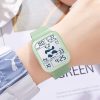 New Square Polychrome Panda Male And Female Students Waterproof Multifunctional Sports Waterproof Net Red Electronic Watch