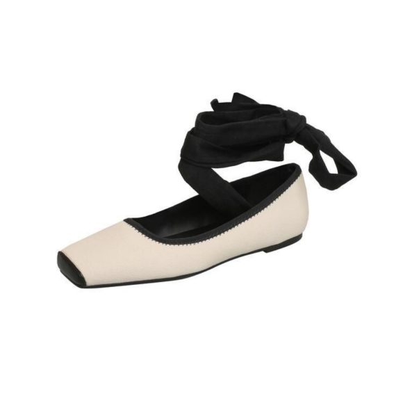 Comfortable Outerwear Flat Shoes Spring And Autumn French Mary Jane Shoes With Straps And Square Toes - Image 3