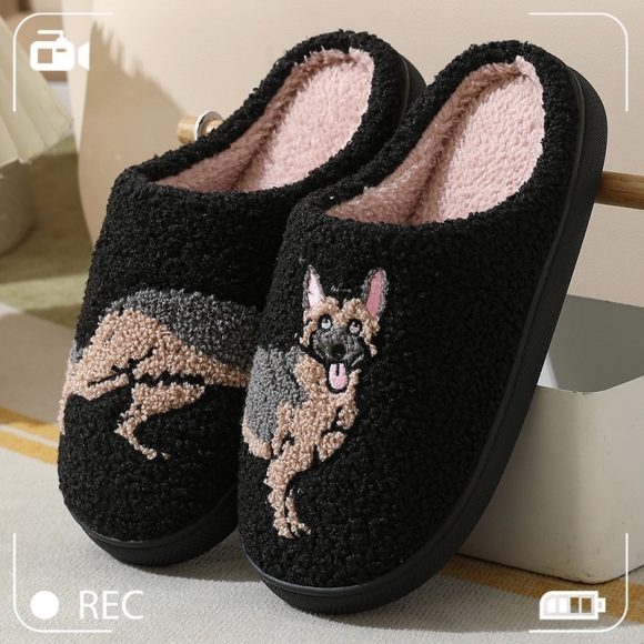 New Comfort Home Cute Cartoon Little Wolf Dog Winter Cotton Slippers - Image 4