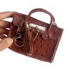 Leather Solid Color Fashion Tassel Mini Handbag - Image 2