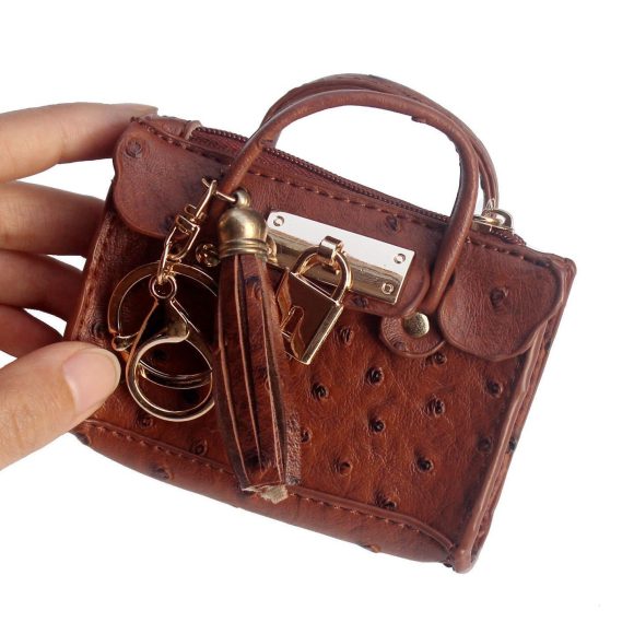 Leather Solid Color Fashion Tassel Mini Handbag - Image 2