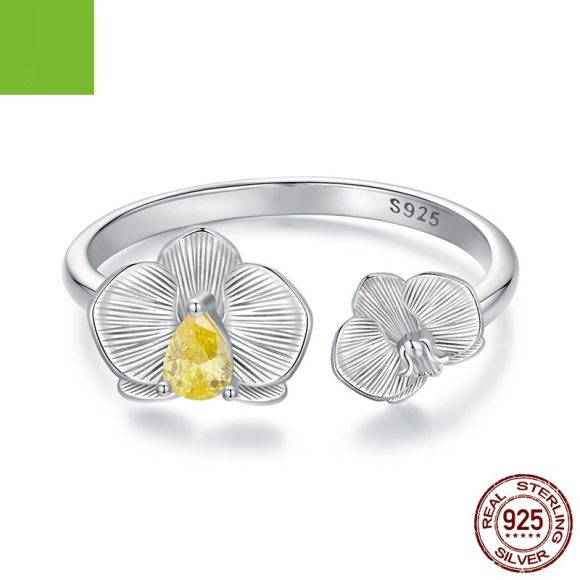 Sterling Silver Phalaenopsis Open Ring Fashion Exquisite And Versatile - Image 5