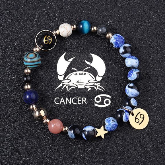 European And American Twelve Constellations Bracelets Blue Flame Agate Eight Planets Bracelet - Image 9