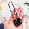 Natural Crystal Obsidian Double Pointed Column Scepter Pendant - Image 3