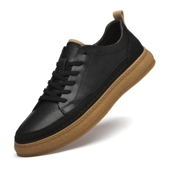Hand-stitched Casual Shoes Leather Sneakers Soft Sole - Image 3