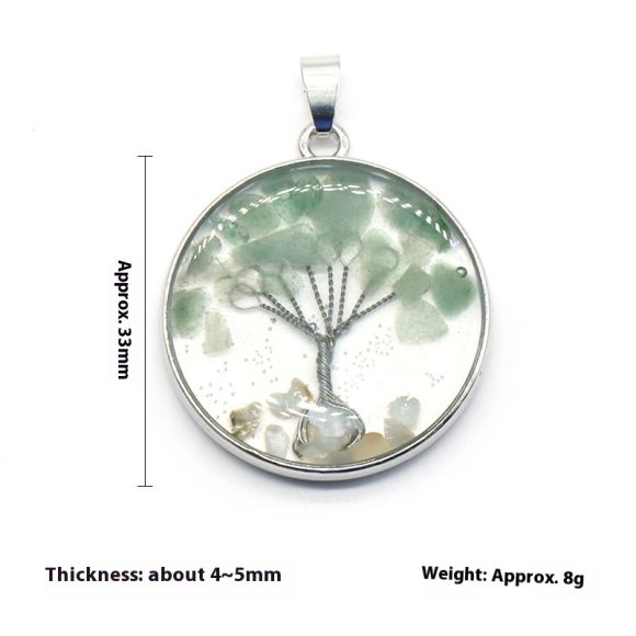 33mm Lucky Tree Gravel Pendant Natural Crystal Stone DIY Hanging Ornament - Image 2