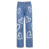 Love graffiti women high waist straight slim jeans - Image 2
