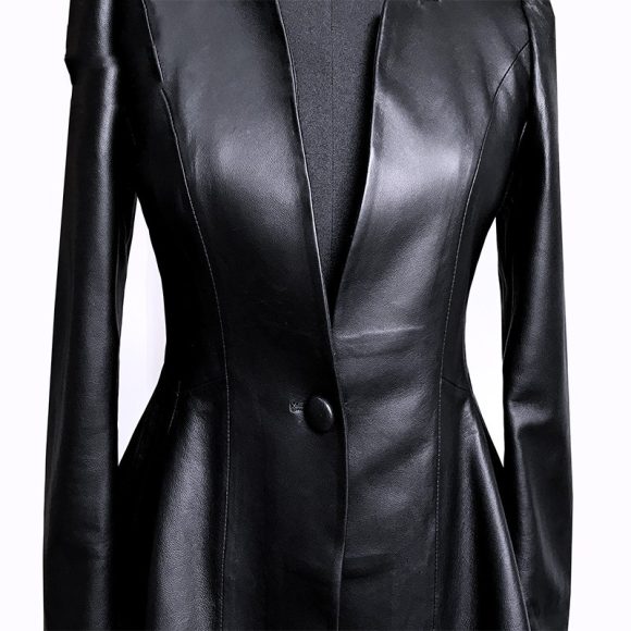 Short Coat Women's Leather Jacket - Image 2