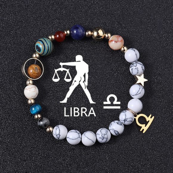 European And American Twelve Constellations Bracelets White Turquoise Eight Planets - Image 5