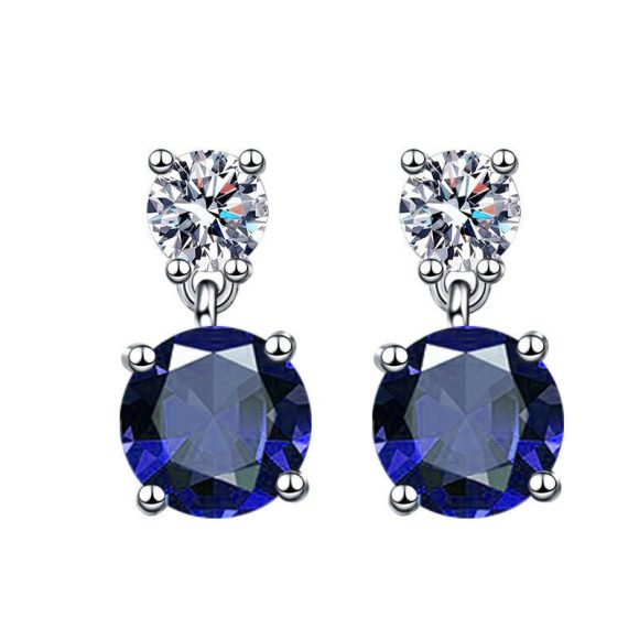 Women's Copper Inlaid Zircon Geometric Earrings - Image 2