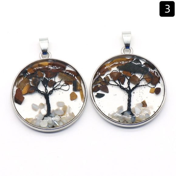 33mm Lucky Tree Gravel Pendant Natural Crystal Stone DIY Hanging Ornament - Image 9