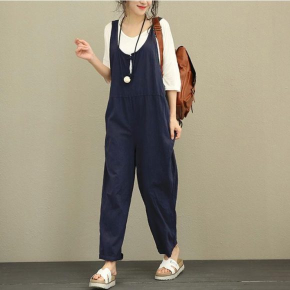 Bib Plus Fat Plus Size Women's Loose Casual Pants Bib Trousers - Image 5