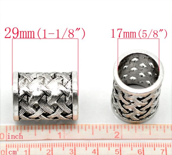 Ornament Accessories Large Hole Beads Ancient Silver Hollow Carved - Image 7