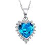 Micro Inlaid Zircon Heart Of The Ocean Necklace Ring Earings Set - Image 5