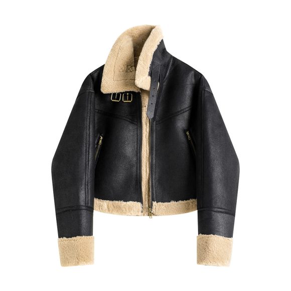 Stand Collar Fur Integrated Lamb Fur Short Coat - Image 6