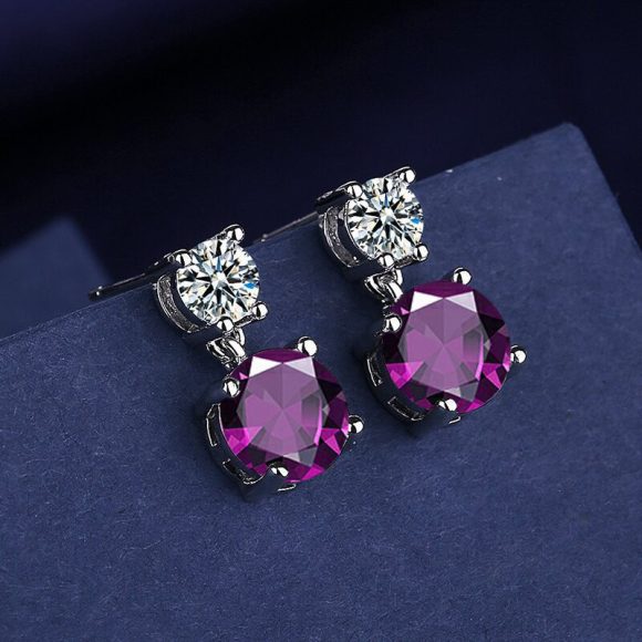 Women's Copper Inlaid Zircon Geometric Earrings - Image 4