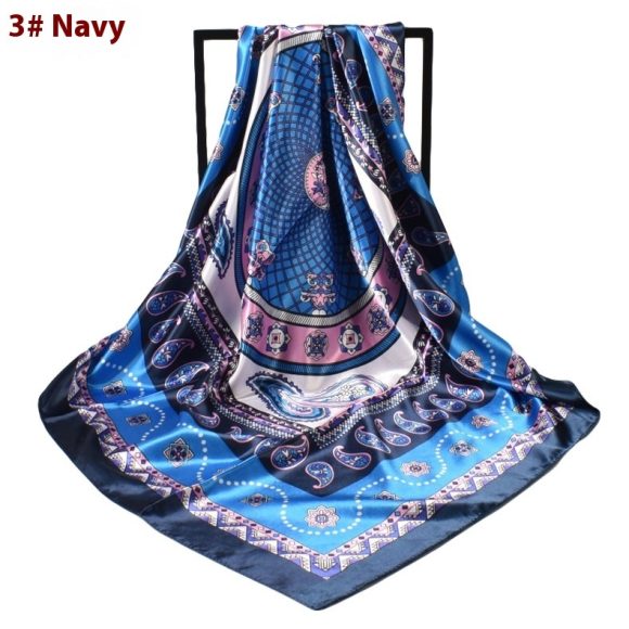 Minimalist Pattern Satin Kerchief Cashew Nut Silk Towel - Image 4