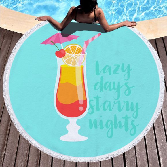 Digital printing round beach towel - Image 8