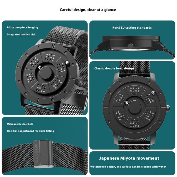 Fashion Sports Quartz Watch Blue Steel Timepiece - Image 2