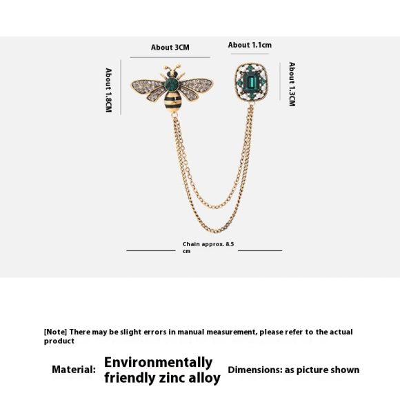 Little Bee Tassel Brooch Retro Personality Chain - Image 8