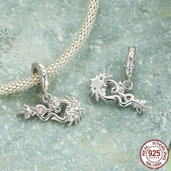 Fantasy Pattern Violin Pendant Sterling Silver - Image 4
