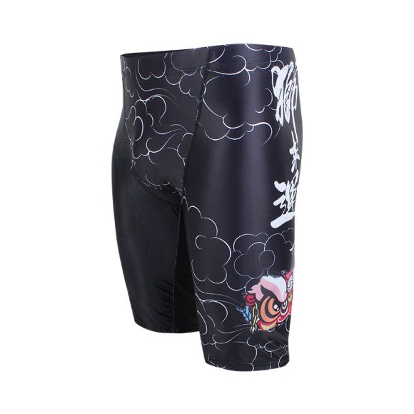 National Style Lion Series Cool Black Men's Swimming Trunks - Image 7