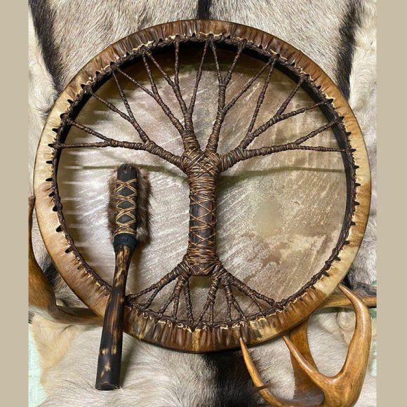 New Cross-border Tree Of Life Shaman Drum Siberian Drum Handmade Finish Crafts Shaman Gift - Image 6
