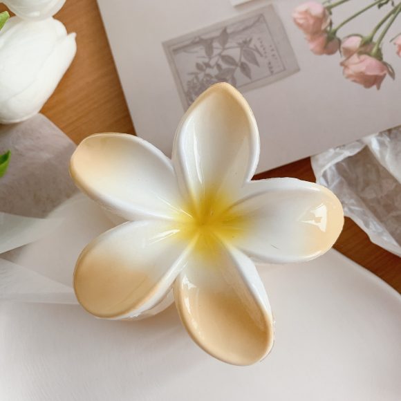Muweordy Plumeria Hair Clips Flower Hair Clip Trendy Hair Claw Clip Popular Hair Catch Korean Hair Accessories For Women - Image 2