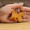 First Layer Cowhide Small Goldfish Handbag Pendant Keychain - Image 4