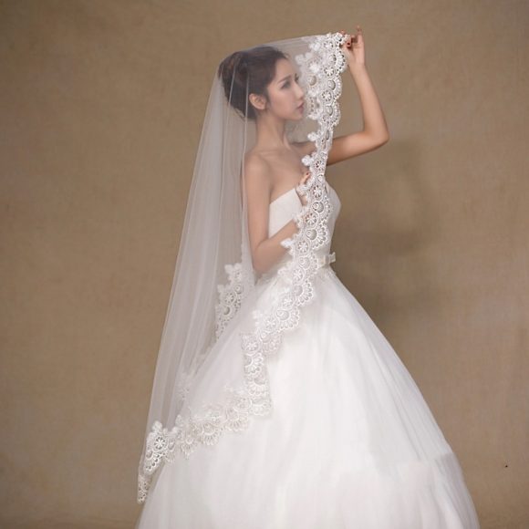 Wholesale White Bride Veil Cheap Wedding Accessories Ready To Ship - Image 2