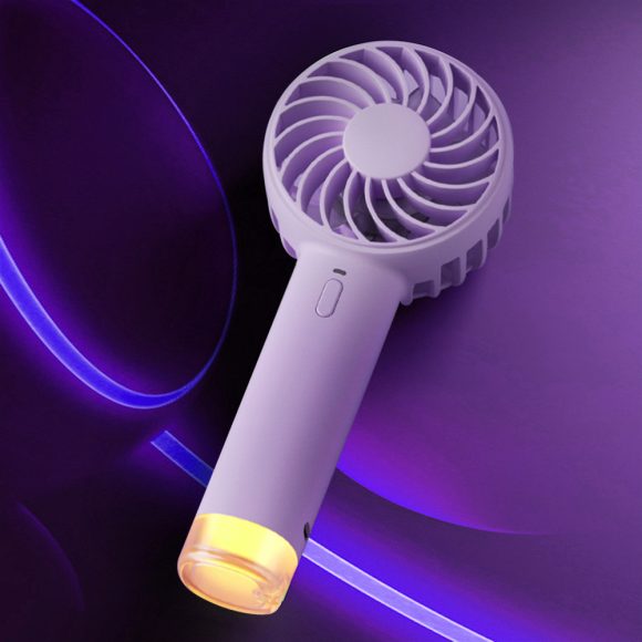 Little Bee Portable Color Cute Charging Wearing Small Lamp Handheld Electric Fan Round Handle - Image 3