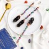 Natural Crystal Obsidian Double Pointed Column Scepter Pendant - Image 6