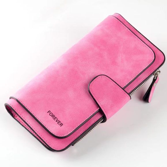 Women's Long Wallet Trifold Matte Leather Clutch - Image 6