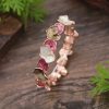Colorful And Irregular Lotus Leaf Alloy Elastic Bracelet - Image 3