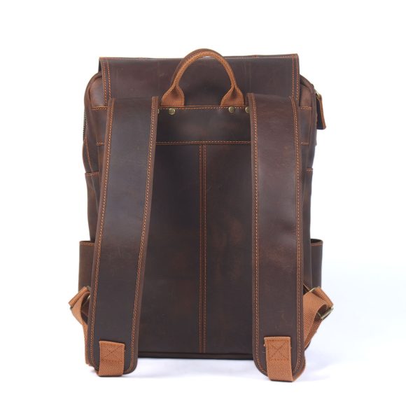 Vintage Large Capacity Crazy Horse Leather Backpack - Image 5