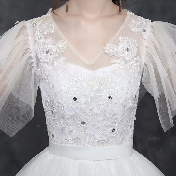 Large Size Wedding Dress Fat Bride Married Master Wedding Dress Was Thin And Simple Studio Covering Arms - Image 3