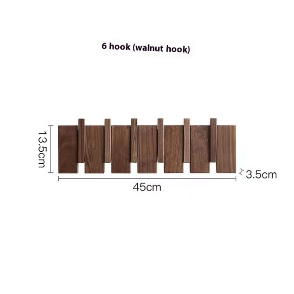 Solid Wood Simplicity Keys Clothes Hook Wall Home Door Hallway Hanger Punch-free - Image 2