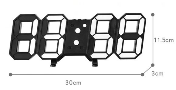 3D Remote Control Black LED Electronic  Hung And Can Stand Wall Clock - Image 6