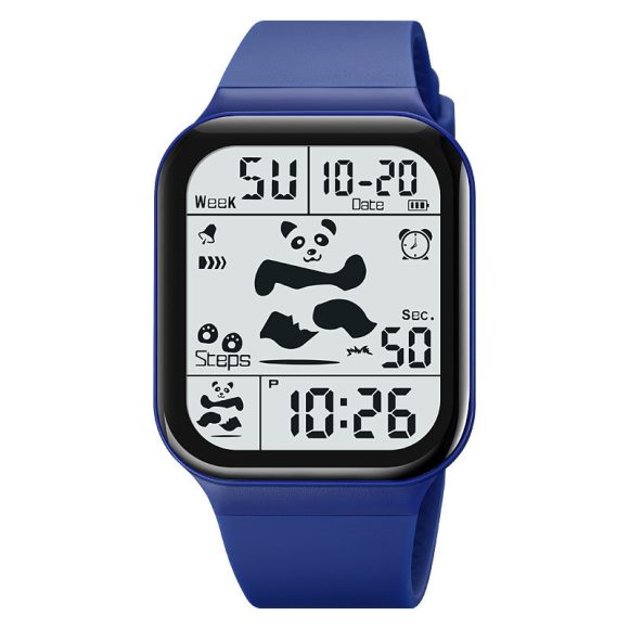 New Square Polychrome Panda Male And Female Students Waterproof Multifunctional Sports Waterproof Net Red Electronic Watch - Image 2