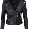 Women's Fall Winter Coat Slim PU Leather Short Zipper Leather Jacket Leather Coat - Image 9