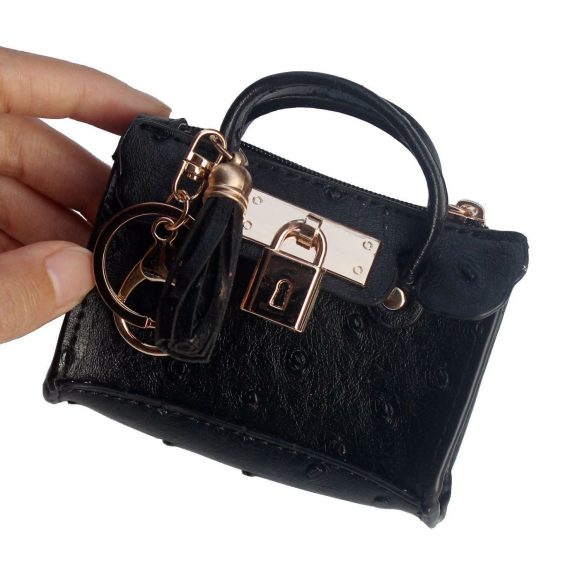 Leather Solid Color Fashion Tassel Mini Handbag - Image 5