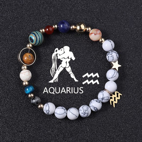 European And American Twelve Constellations Bracelets White Turquoise Eight Planets - Image 10